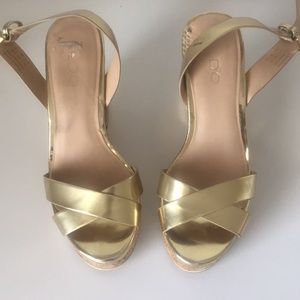 ALDO Gold and brown sandals